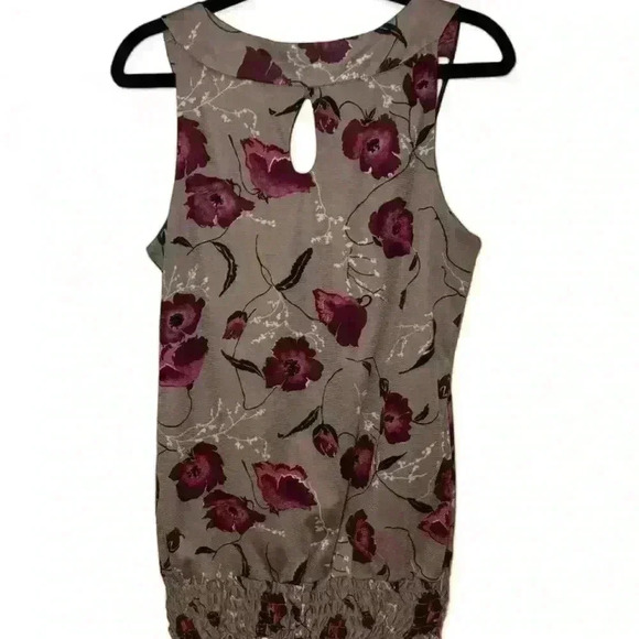 Maurices. -Tan/maroon floral pattern w black beaded neckline-Women’s Sm… - Picture 4 of 5